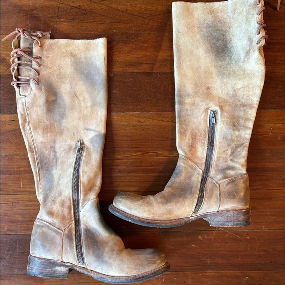 Bed Stu Manchester tan distressed leather boots - Picture 3 of 8